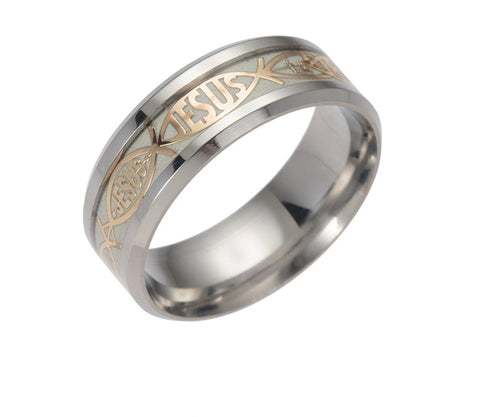 Silver Jesus Encrypted Ring