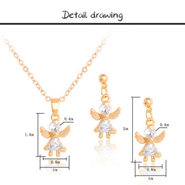 Angel Shape with Crystal Jewelry Set