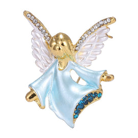 Crystal Rhinestone Mini Angel Brooch