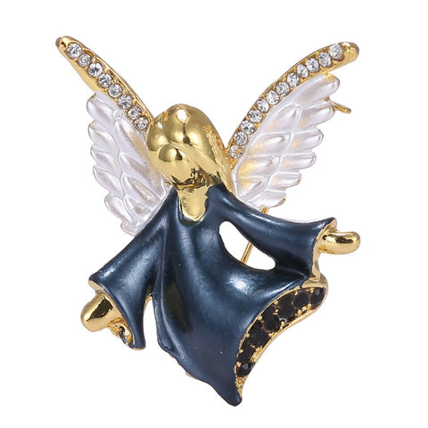 Crystal Rhinestone Mini Angel Brooch