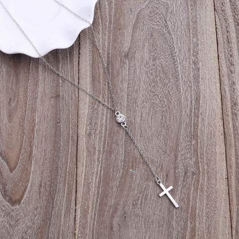 Thin Cross Pendant Necklace for Women