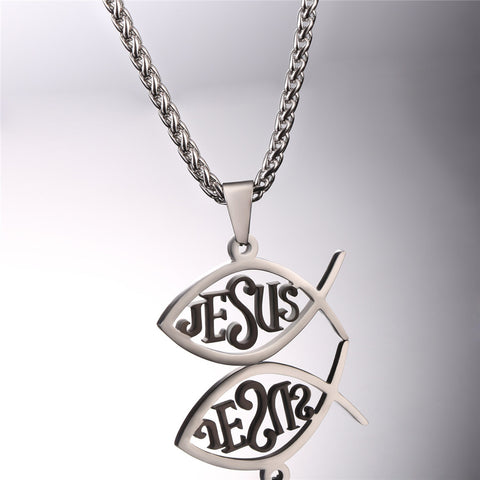 Jesus Fish Pendant Necklace