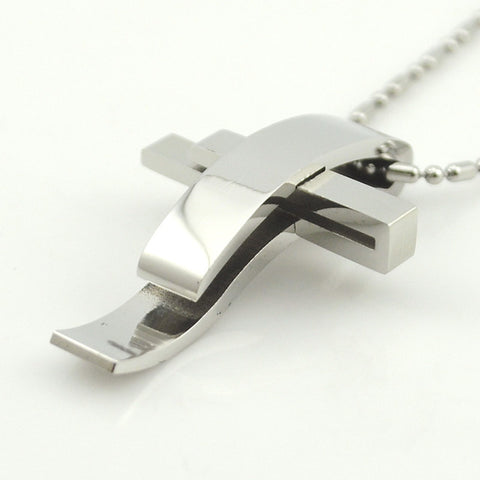 Silver Gold Cross Pendant Necklace