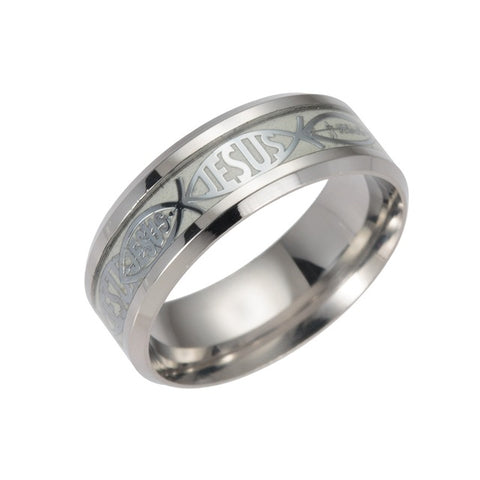 Silver Jesus Encrypted Ring